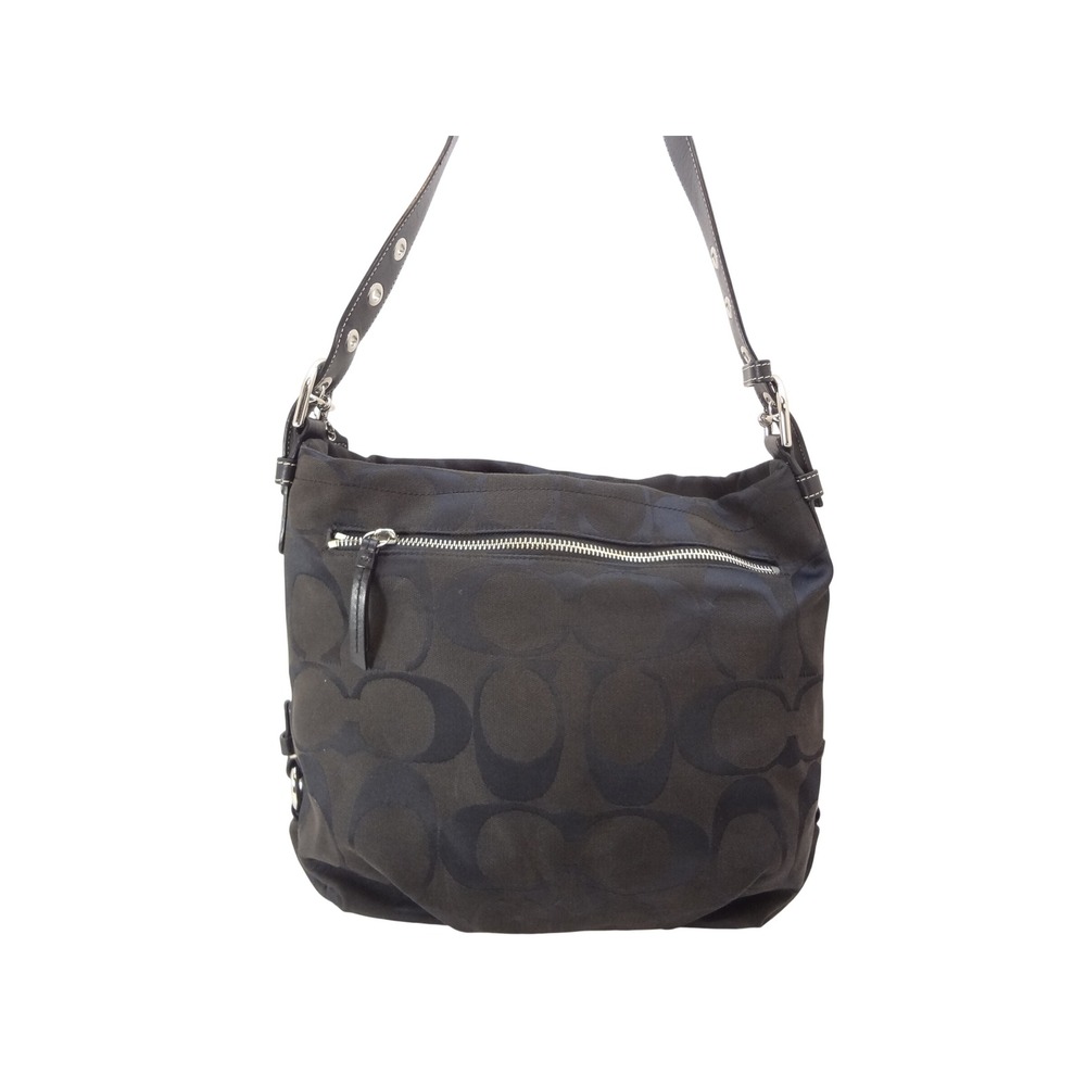 Coach Hobo Bag Black Signature C Jacquard F15067 Shoulder Bag